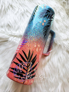 Tropical Leaves Ombre Tumbler