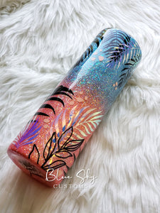 Tropical Leaves Ombre Tumbler