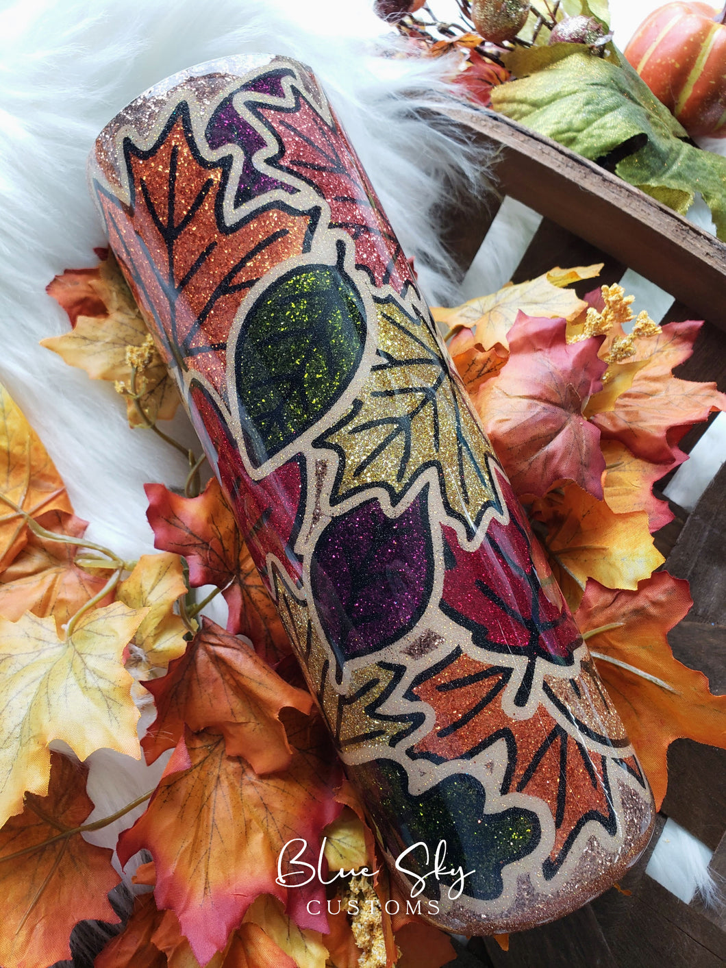 Autumn Leaves Burst Tumbler