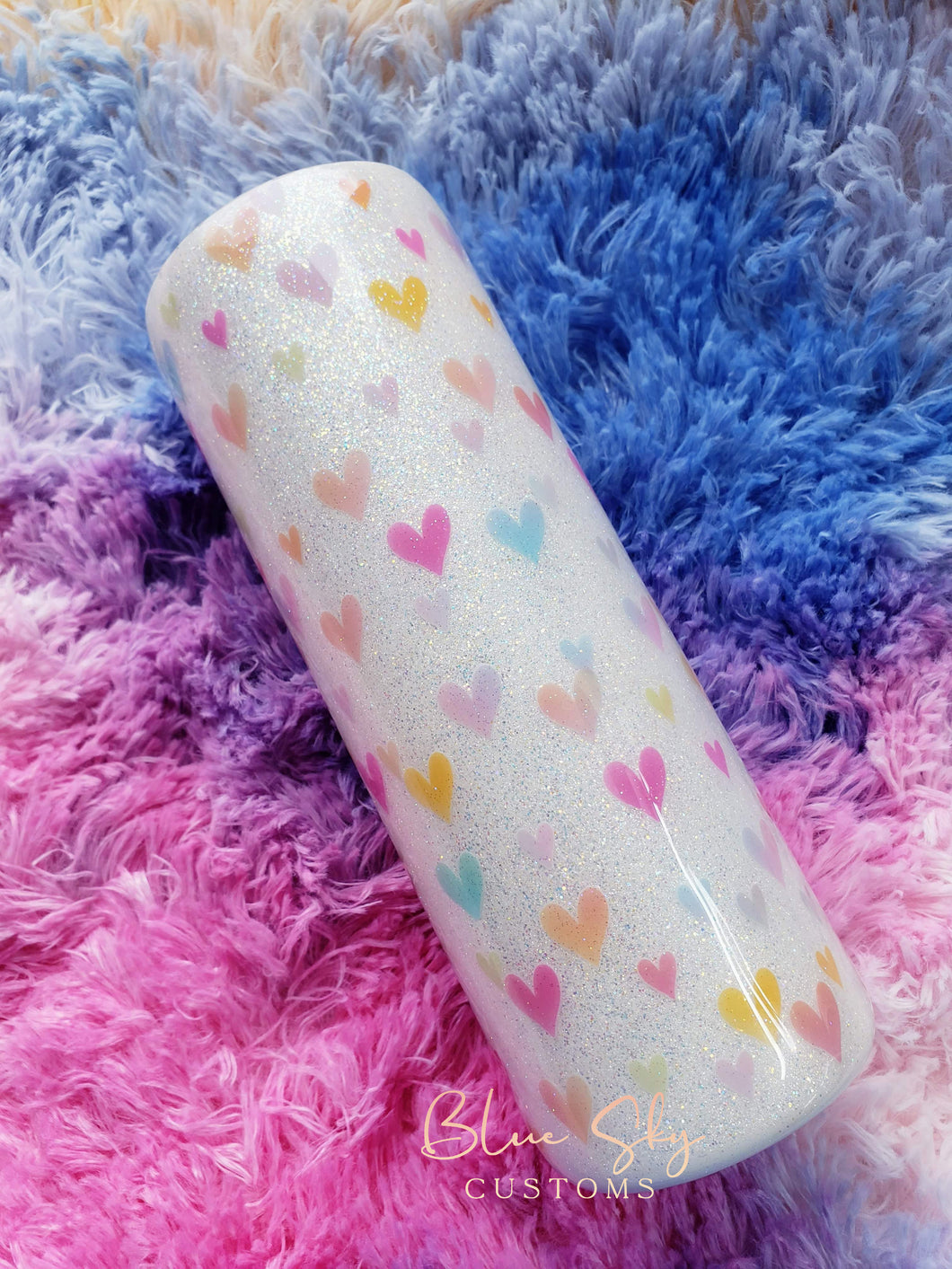 Falling Hearts Glitter Tumbler