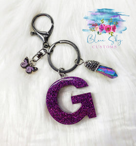 Personalized Alphabet Glitter Keychain