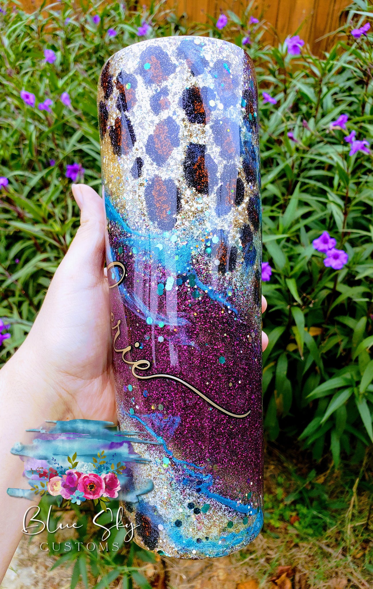 Gypsy Leopard Glitter Tumbler | Personalized Tumblers