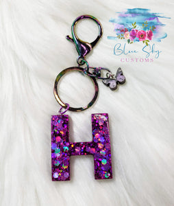 Personalized Alphabet Glitter Keychain