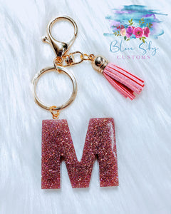 Personalized Alphabet Glitter Keychain