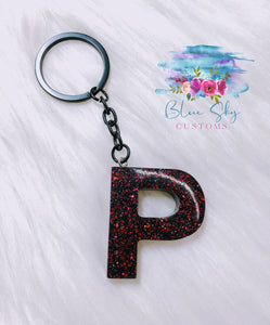 Personalized Alphabet Glitter Keychain