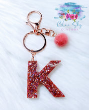 Load image into Gallery viewer, Personalized Alphabet Glitter Keychain
