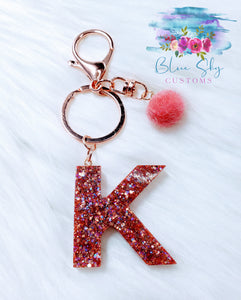 Personalized Alphabet Glitter Keychain