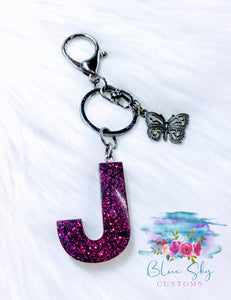 Personalized Alphabet Glitter Keychain