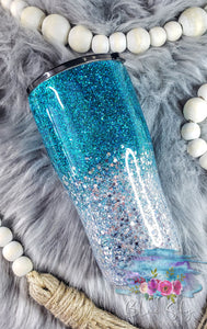 Teal & Silver Ombre Tumbler