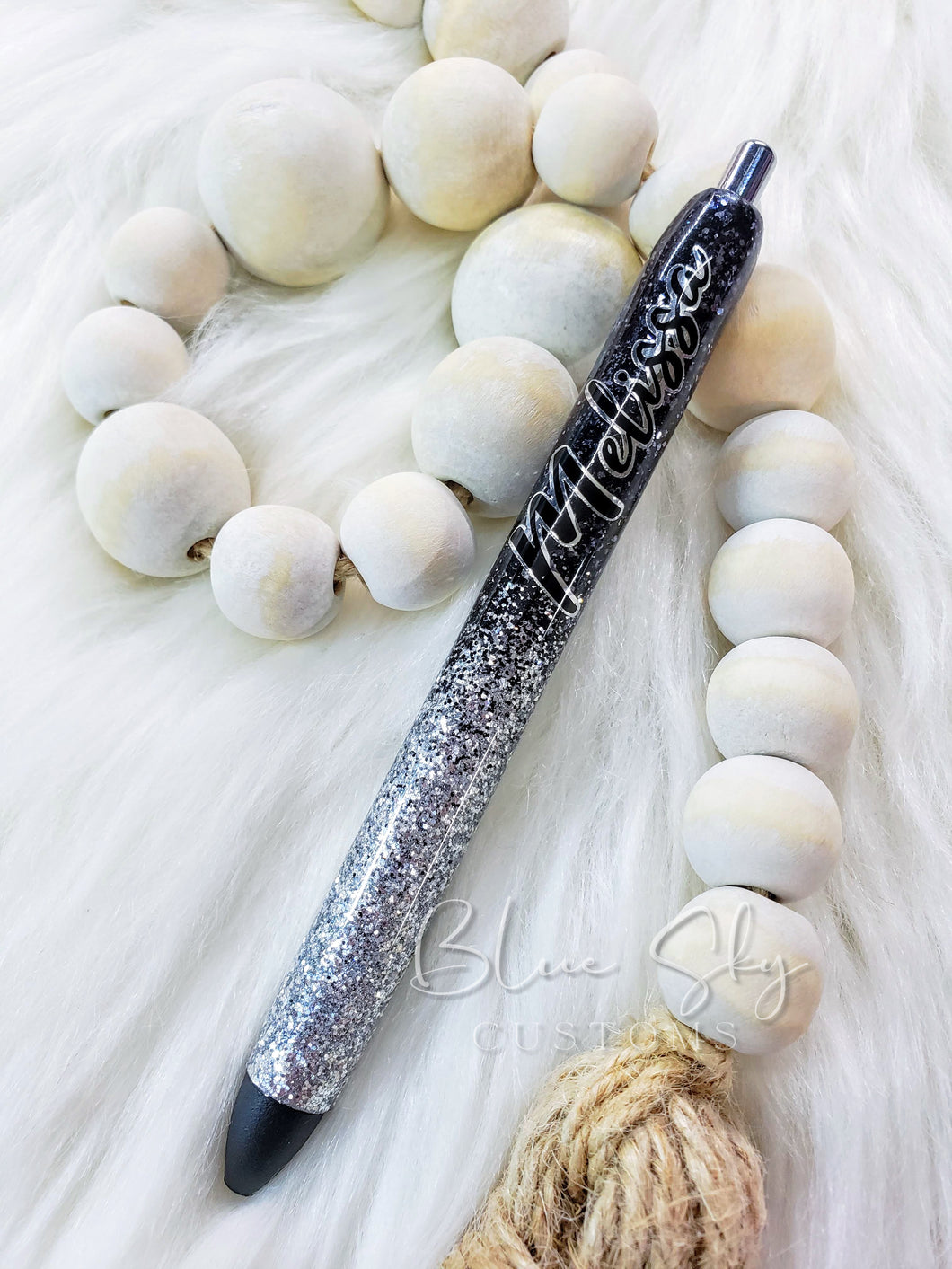 Black & Silver Waterfall Pen