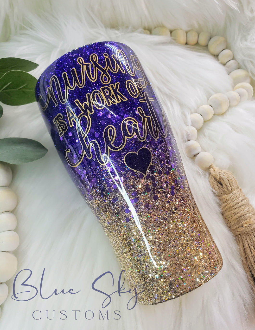 Purple & Gold Ombre Tumbler – Blue Sky Customs