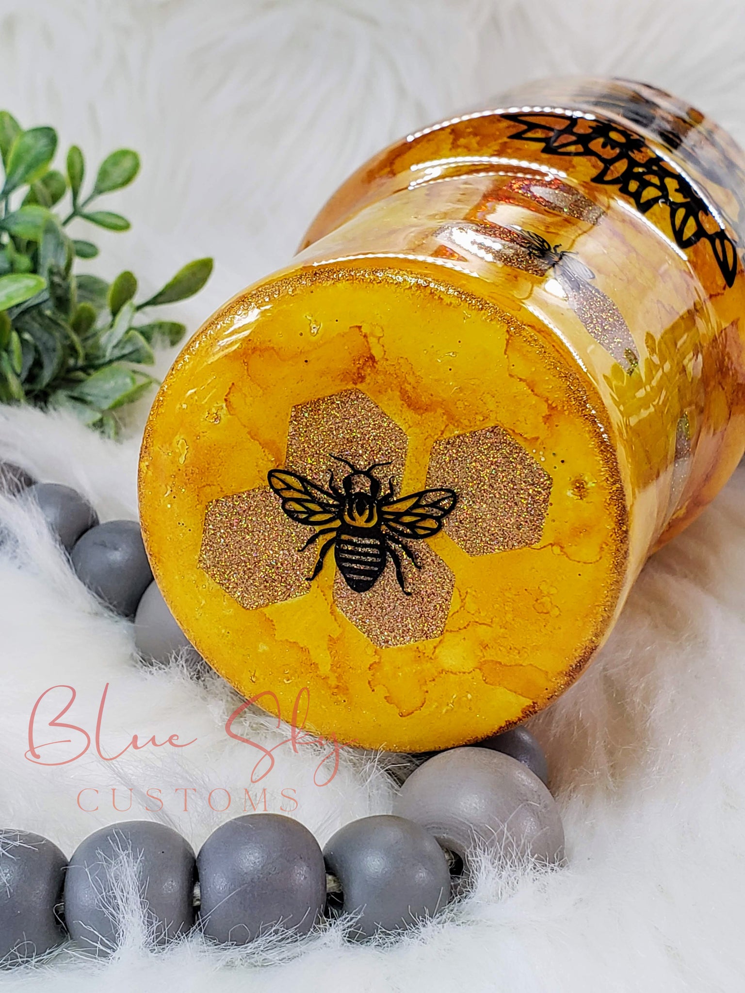 Bee & Honeycomb Custom Insulated Tumbler Large Iced Coffee -  in 2023