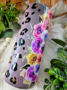 Floral Leopard Ombre Tumbler