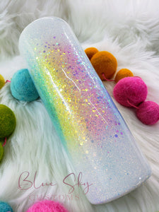 Rainbow Burst Glitter Tumbler