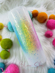 Rainbow Burst Glitter Tumbler