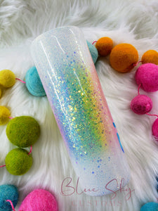 Rainbow Burst Glitter Tumbler