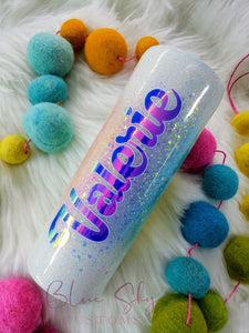 Rainbow Burst Glitter Tumbler