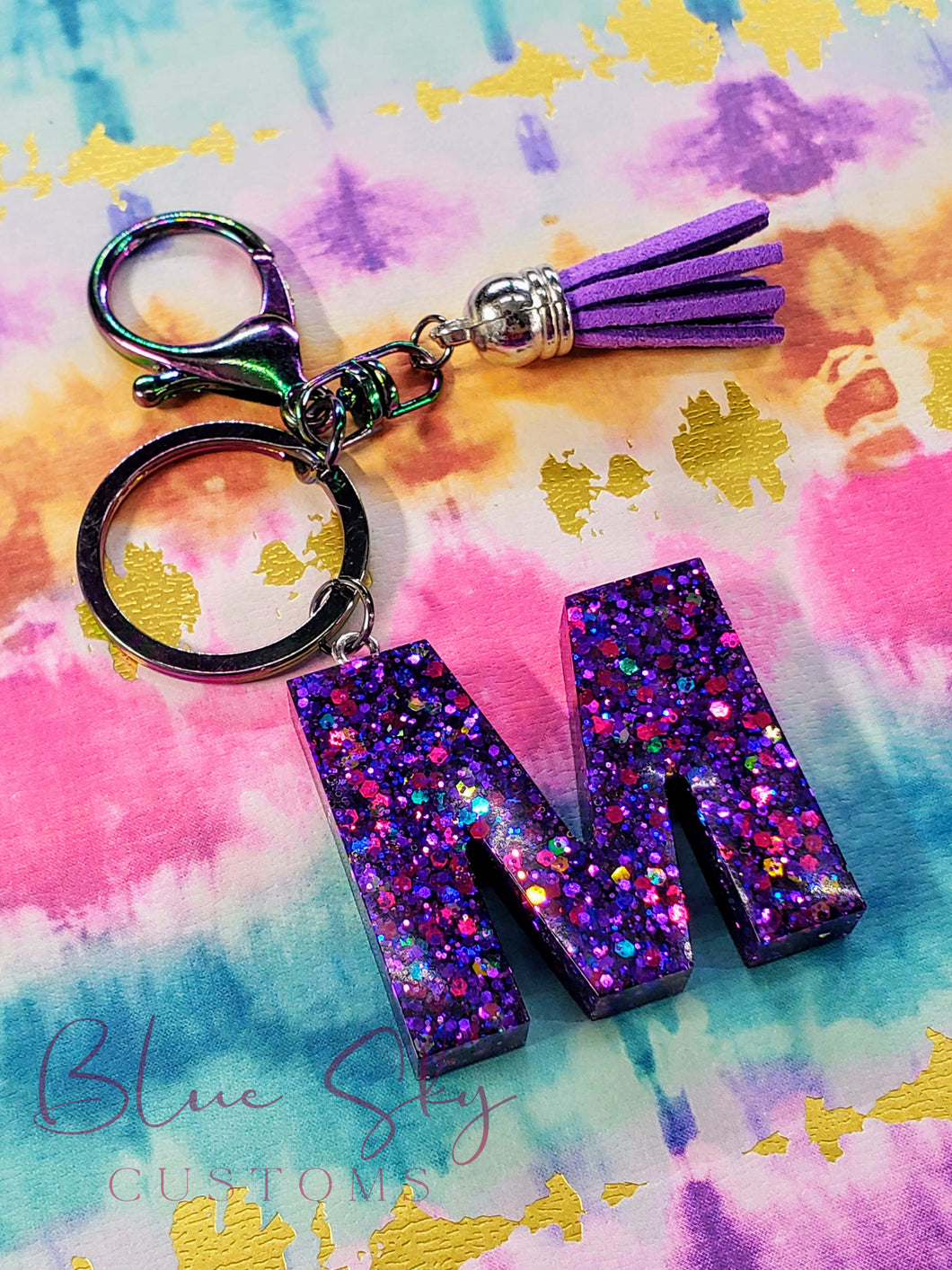 Personalized Alphabet Glitter Keychain