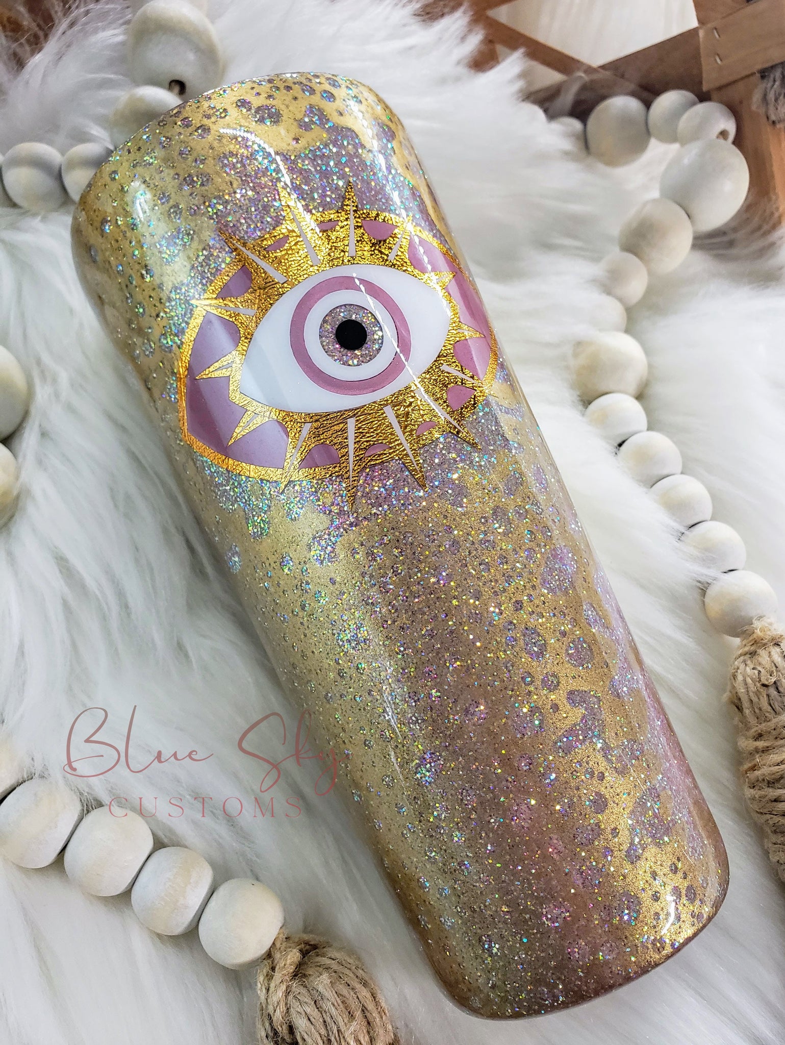 Evil Eye Glitter Tumbler 30 Oz. Coffee Tumbler 