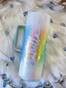 Rainbow Burst Glitter Tumbler