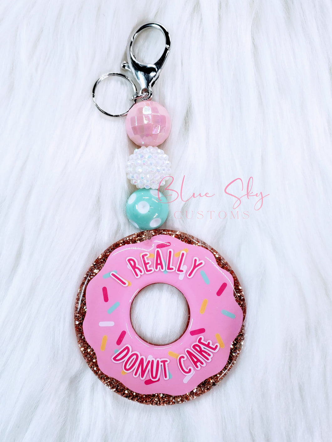 I Really Donut Care Keychain