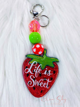 Load image into Gallery viewer, Life Is Sweet Strawberry Keychain
