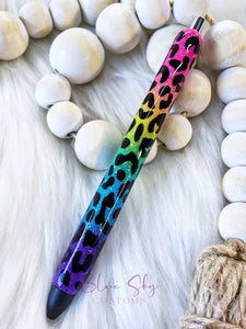 Rainbow Ombre Leopard Print Pen