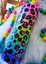 Load image into Gallery viewer, Neon Rainbow Ombre Leopard Tumbler
