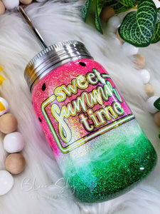 Summer Watermelon Glitter Tumbler