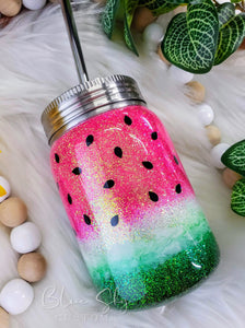 Summer Watermelon Glitter Tumbler