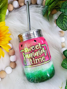 Summer Watermelon Glitter Tumbler