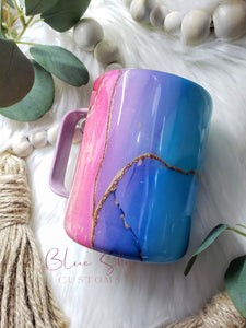 Abstract Pink Blue & Lavender Marble Tumbler