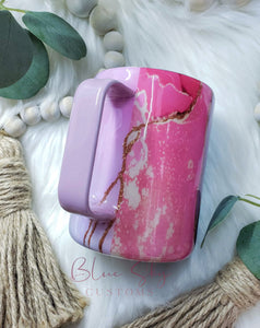 Abstract Pink Blue & Lavender Marble Tumbler