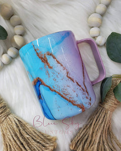 Abstract Pink Blue & Lavender Marble Tumbler