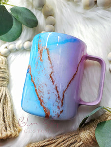 Abstract Pink Blue & Lavender Marble Tumbler