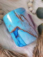 Load image into Gallery viewer, Abstract Pink Blue &amp; Lavender Marble Tumbler
