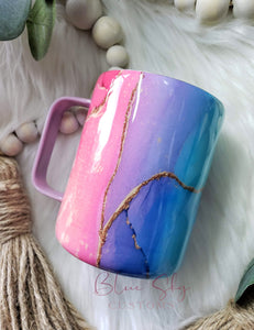 Abstract Pink Blue & Lavender Marble Tumbler