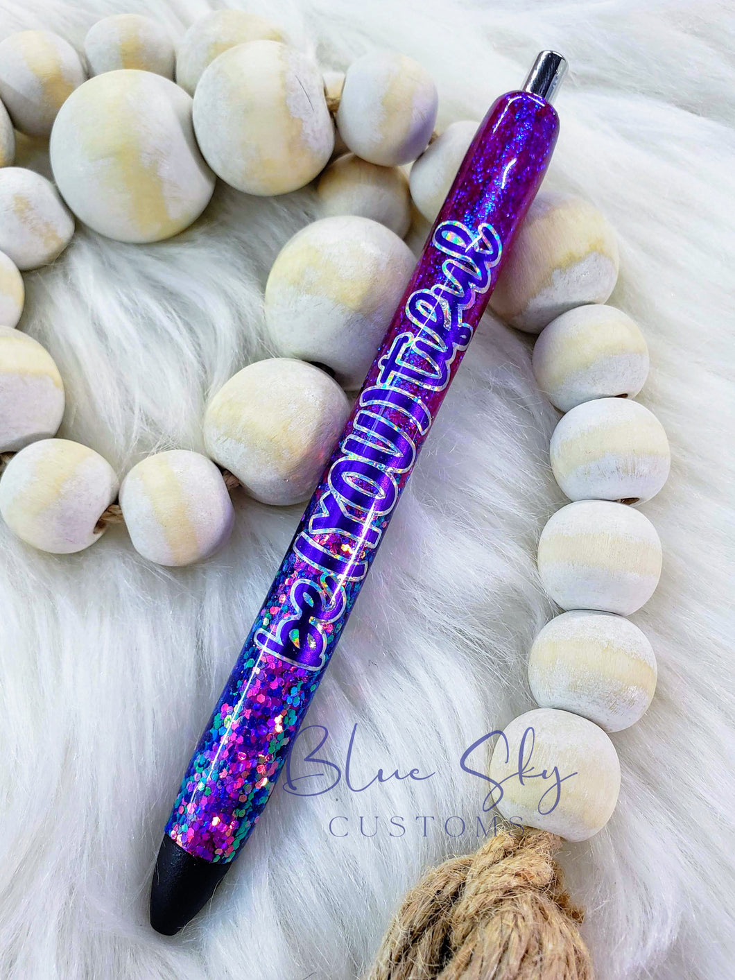 Purple Ombre Glitter Pen