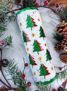 Traditional Christmas Tree Peekaboo Glitter Tumbler