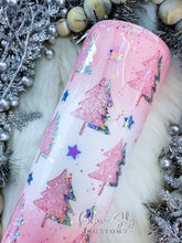 Load image into Gallery viewer, Pink Christmas Tree Peekaboo Glitter Tumbler
