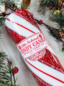 Candy Cane Glitter Tumbler