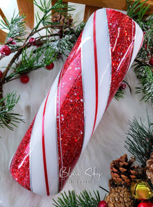 Candy Cane Glitter Tumbler