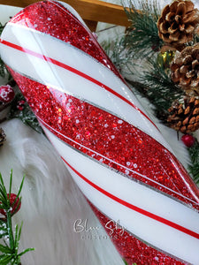 Candy Cane Glitter Tumbler