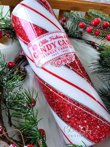 Candy Cane Glitter Tumbler