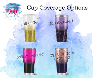 Teal & Silver Ombre Tumbler